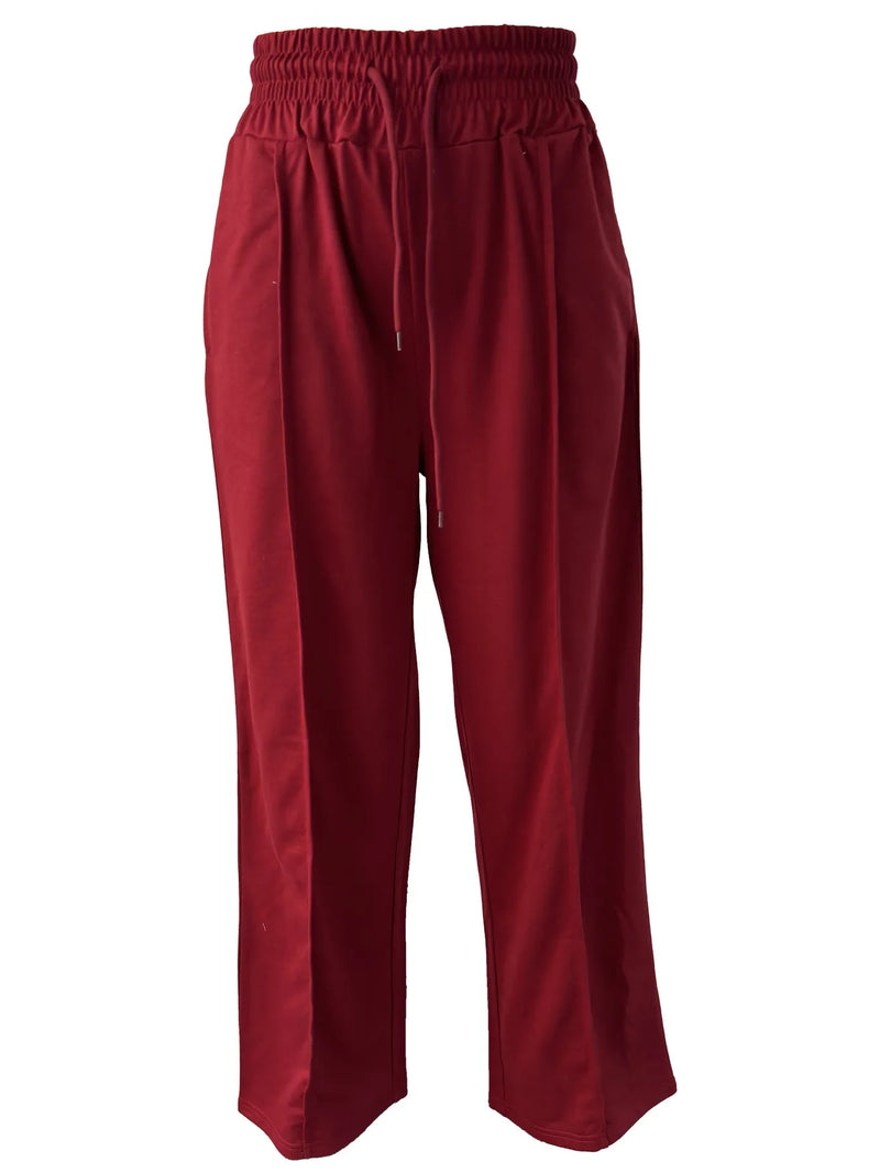 Pleated Wide-Leg Sweatpants