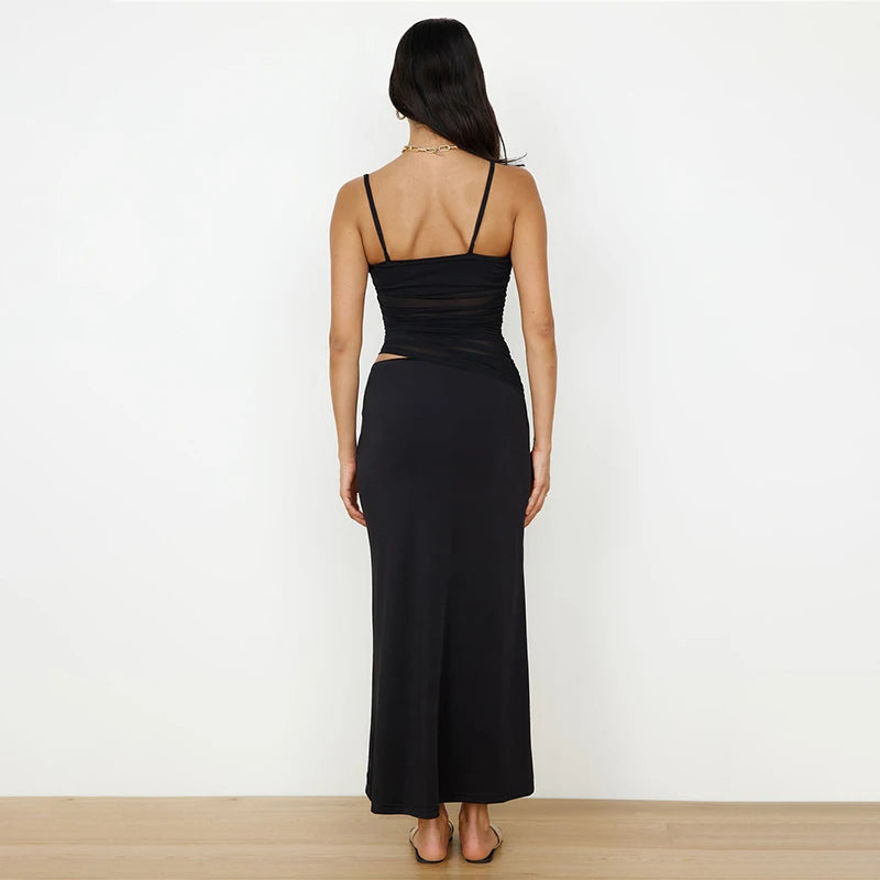 Rovioo Women Sexy Club Two Piece Set Summer Fashion Sleeveless