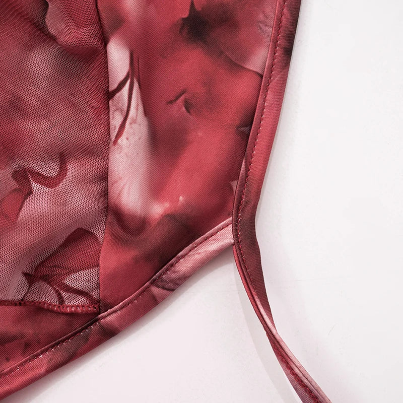 ROVIOO CUTENOVA Floral Ruffle Halter Romper