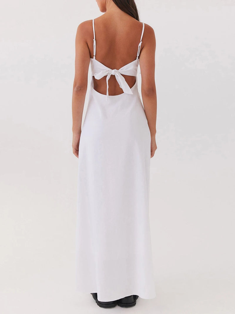 Rovioo Striped Button-Front Maxi Dress