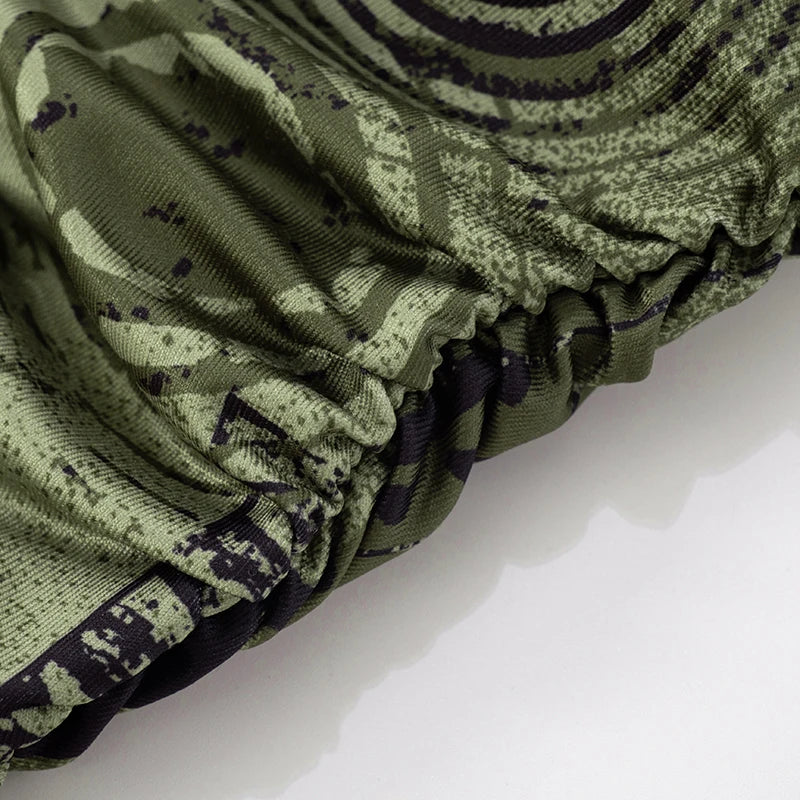 ROVIOO CUTENOVA Women'S Sexy Skinny Slit Abstract Letter Printed High Waist Stretchy Small Leg Split Shrinking Pleated Hem Casual Pants