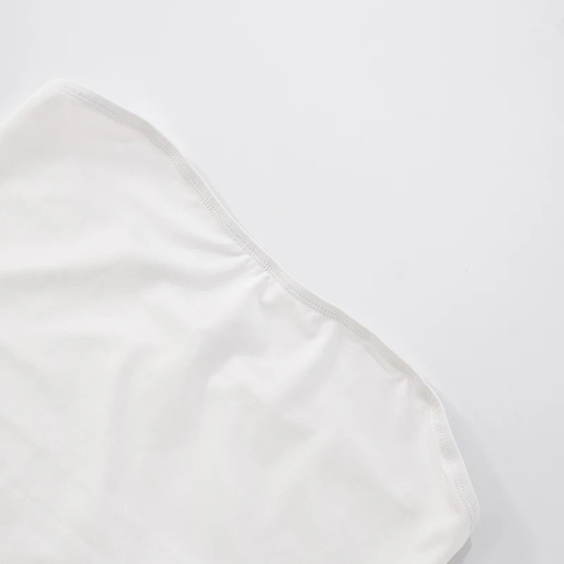 ROVIOO  CUTENOVA Women Spring Summer Solid Color Strapless Set Of Pullover Crop Tank Top + Elastic Waist Open Seven Pants Causal Sets