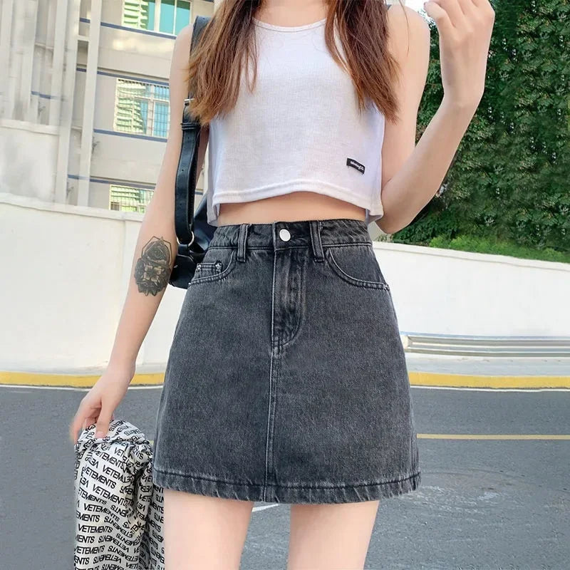 Rovioo A-Line Denim Mini Dress
