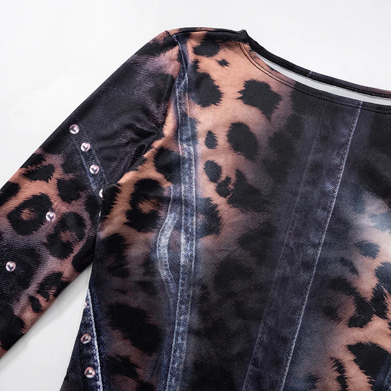 Rovioo CUTENOVA Tie-Dye Mini Dress with Grommet Details