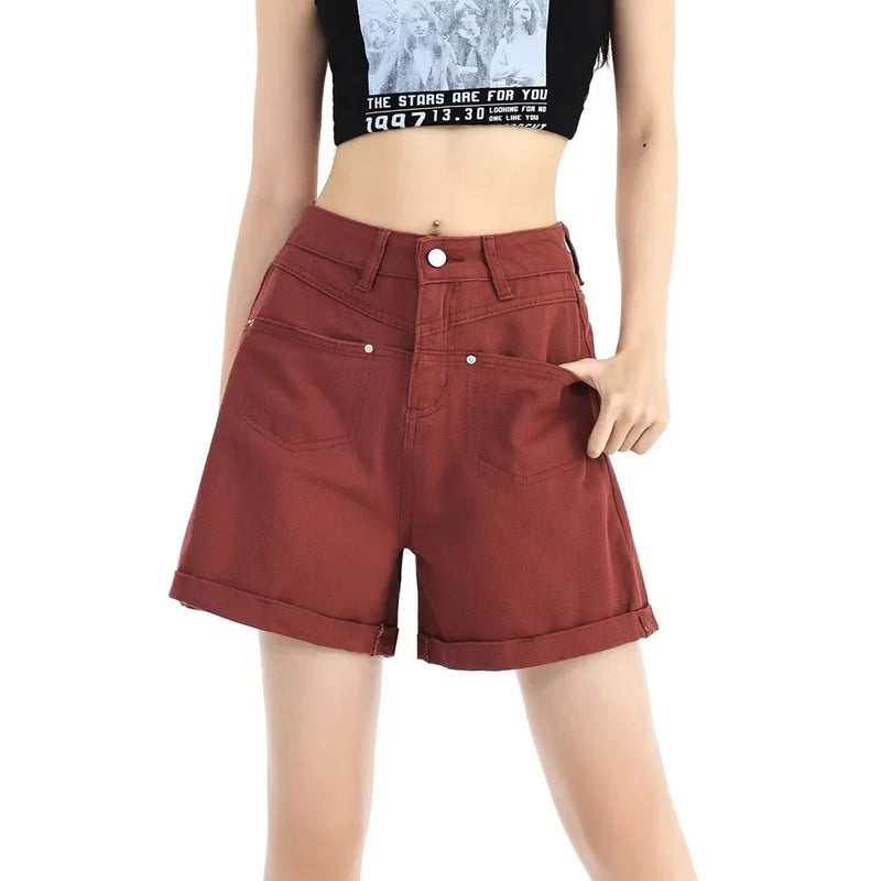 Rovioo Light Blue A-Line Denim Shorts