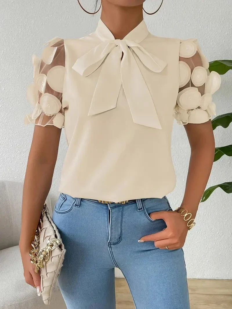Rovioo Mesh Patch Blouse