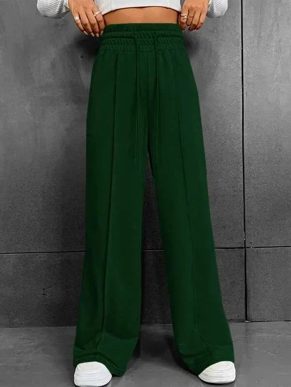 Pleated Wide-Leg Sweatpants