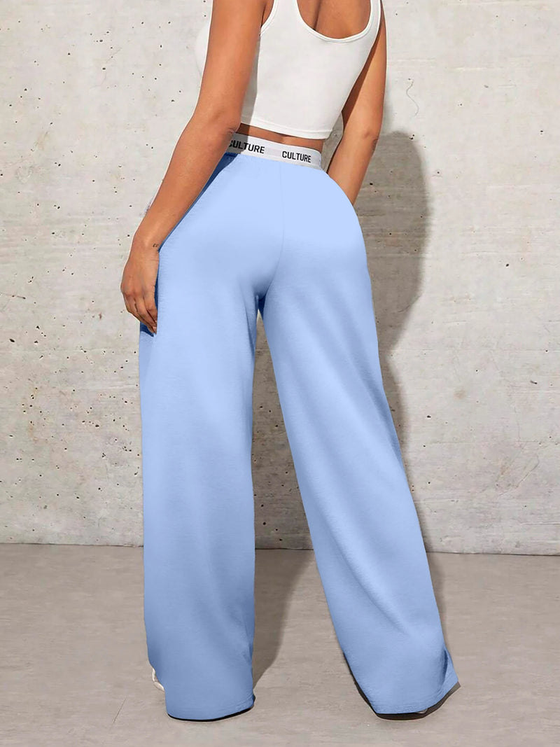Rovioo Culture Wide-Leg Lounge Pants with Heart Detail