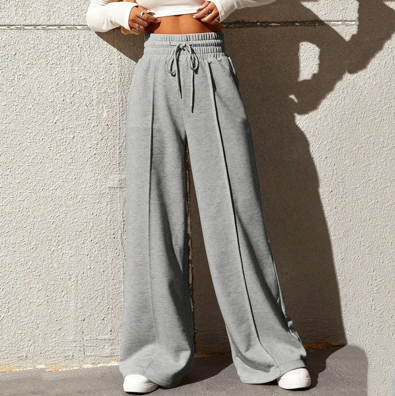Pleated Wide-Leg Sweatpants
