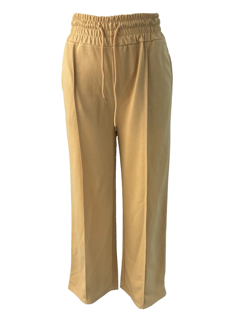 Pleated Wide-Leg Sweatpants
