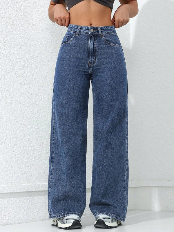 Rovioo Retro Wide-Leg Jeans