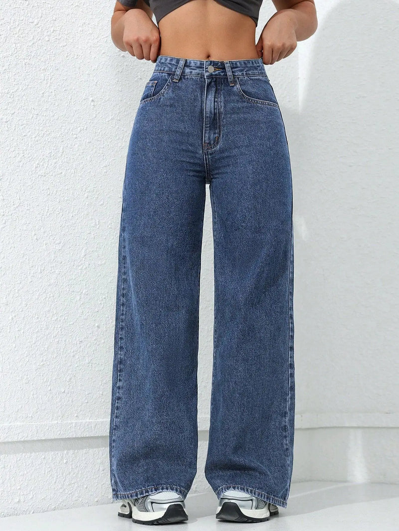 Rovioo Retro Wide-Leg Jeans