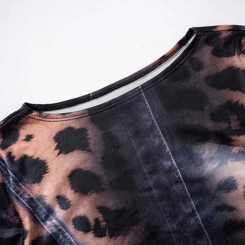 Rovioo CUTENOVA Tie-Dye Mini Dress with Grommet Details