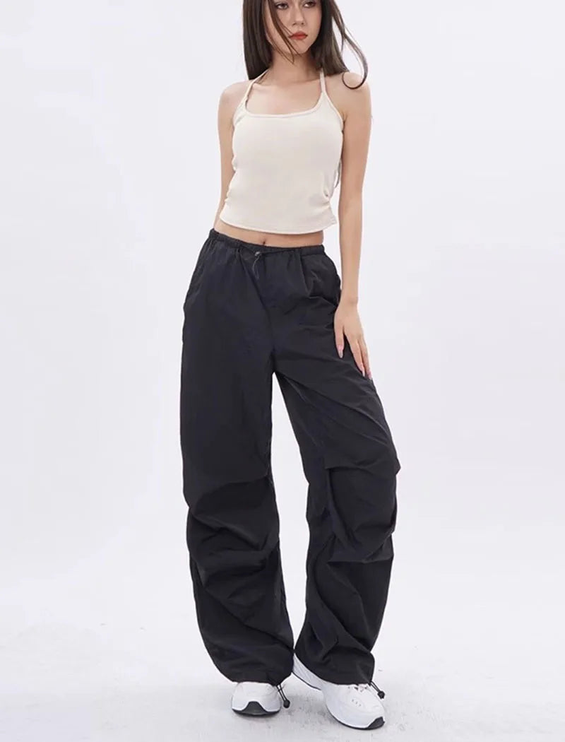 Rovioo Y2K Harajuku Parachute Cargo Pants