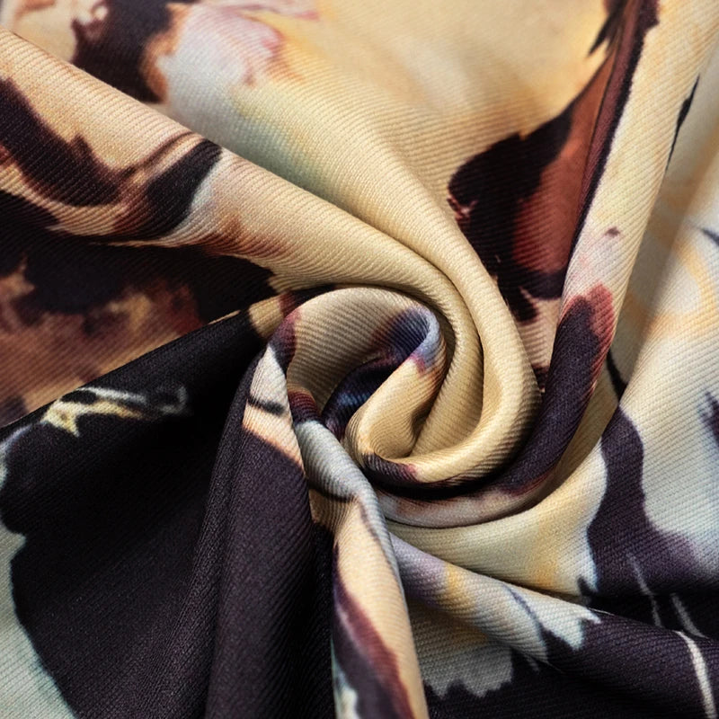 ROVIOO CUTENOVA Women'S Sexy Skinny Abstract Pattern Printed Elastic High Waisted Hip Wrap Elastic Seven Points Casual Sporty Pants