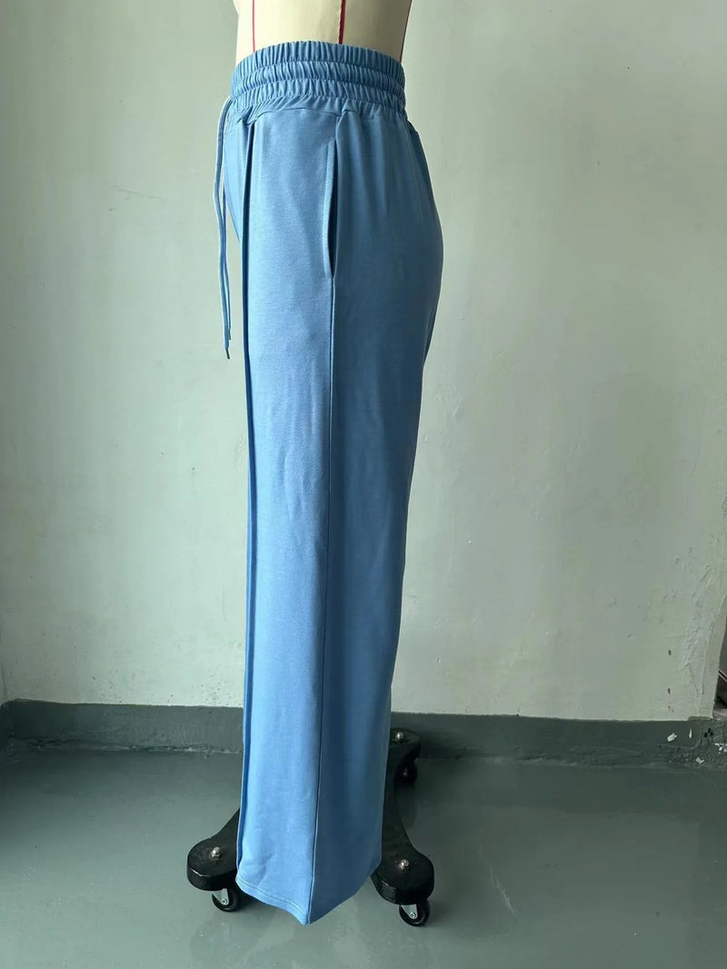 Pleated Wide-Leg Sweatpants