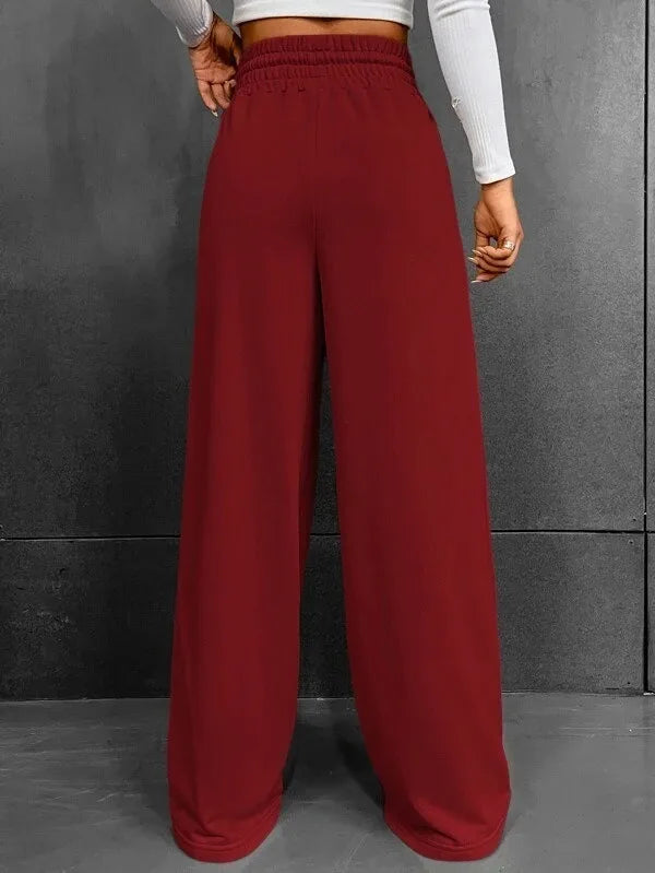 Pleated Wide-Leg Sweatpants