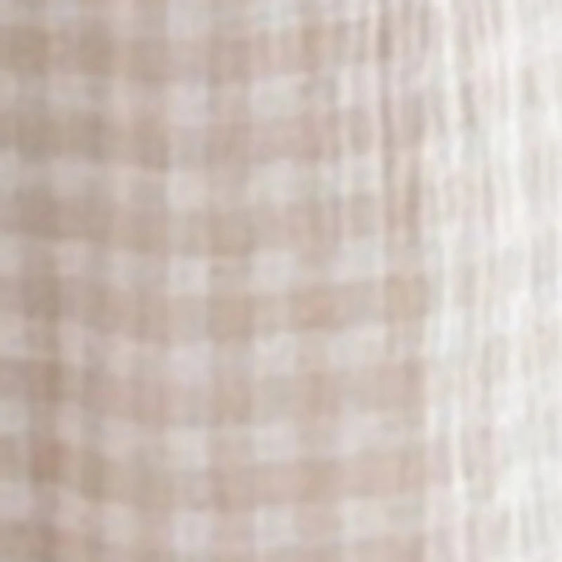 Blue Gingham Wide-Leg Pants with Side Tie Details