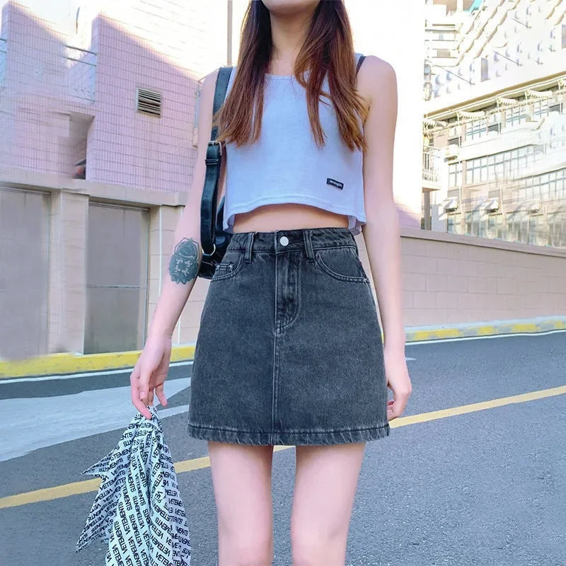 Rovioo A-Line Denim Mini Dress