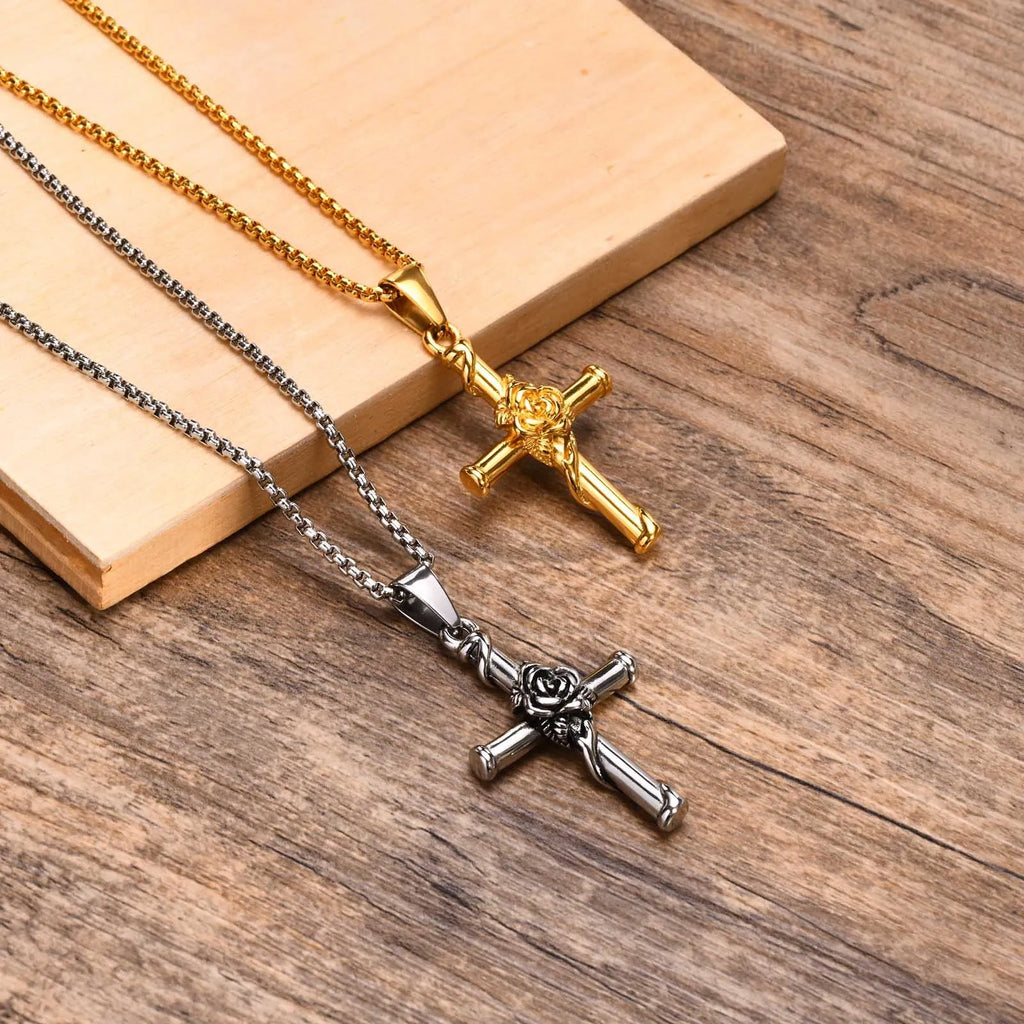 Athena Allure Rose Cross Pendant