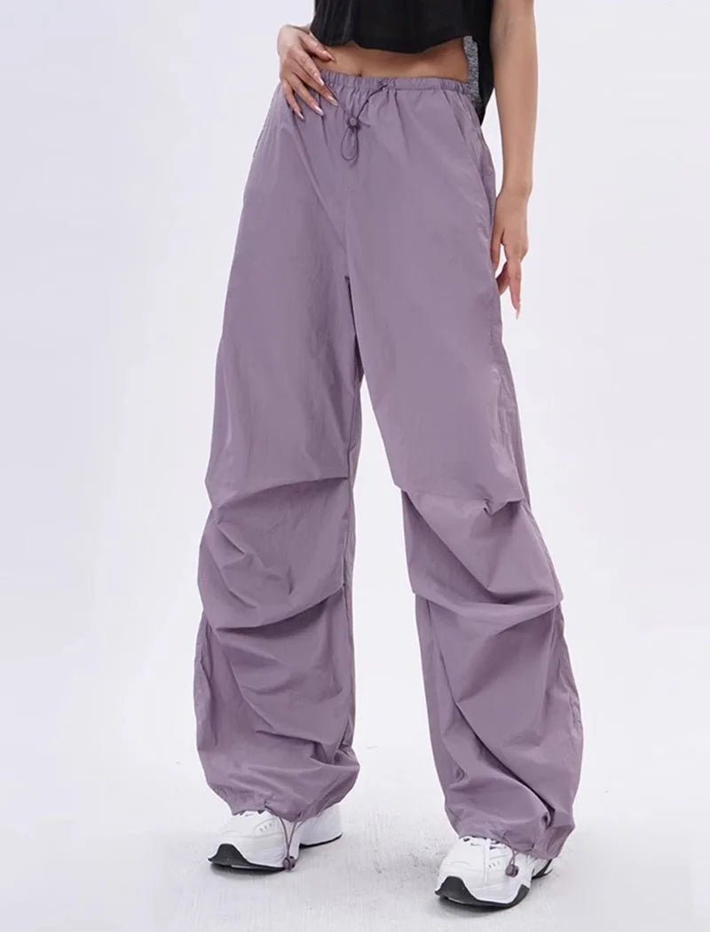 Rovioo Y2K Harajuku Parachute Cargo Pants