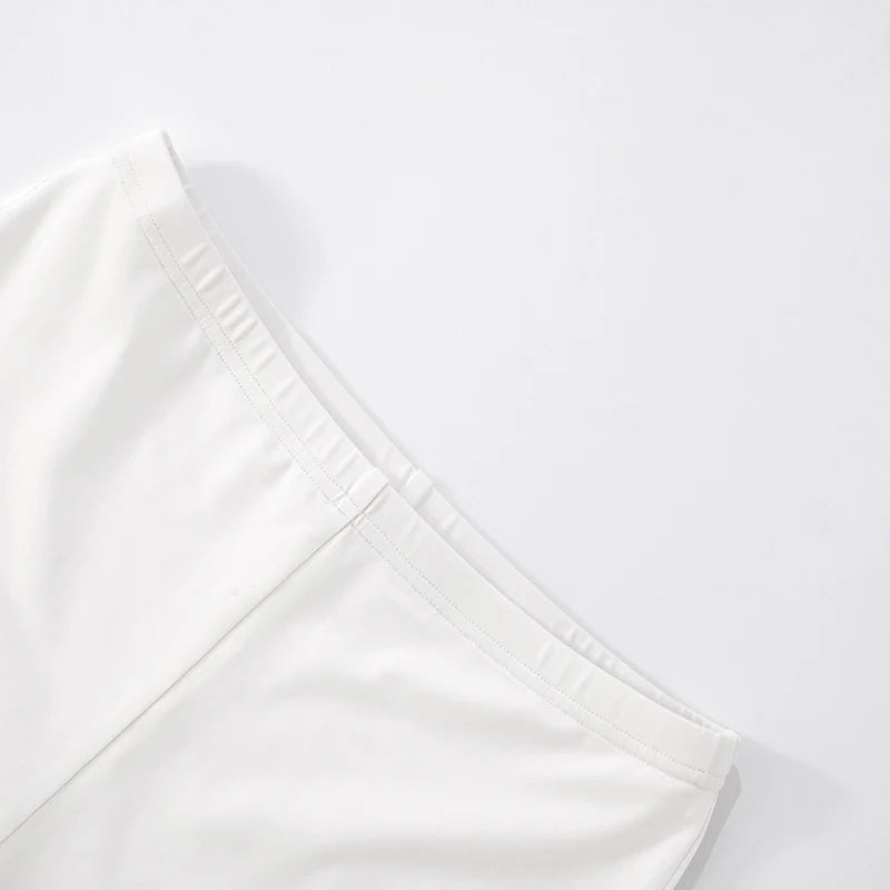 ROVIOO  CUTENOVA Women Spring Summer Solid Color Strapless Set Of Pullover Crop Tank Top + Elastic Waist Open Seven Pants Causal Sets