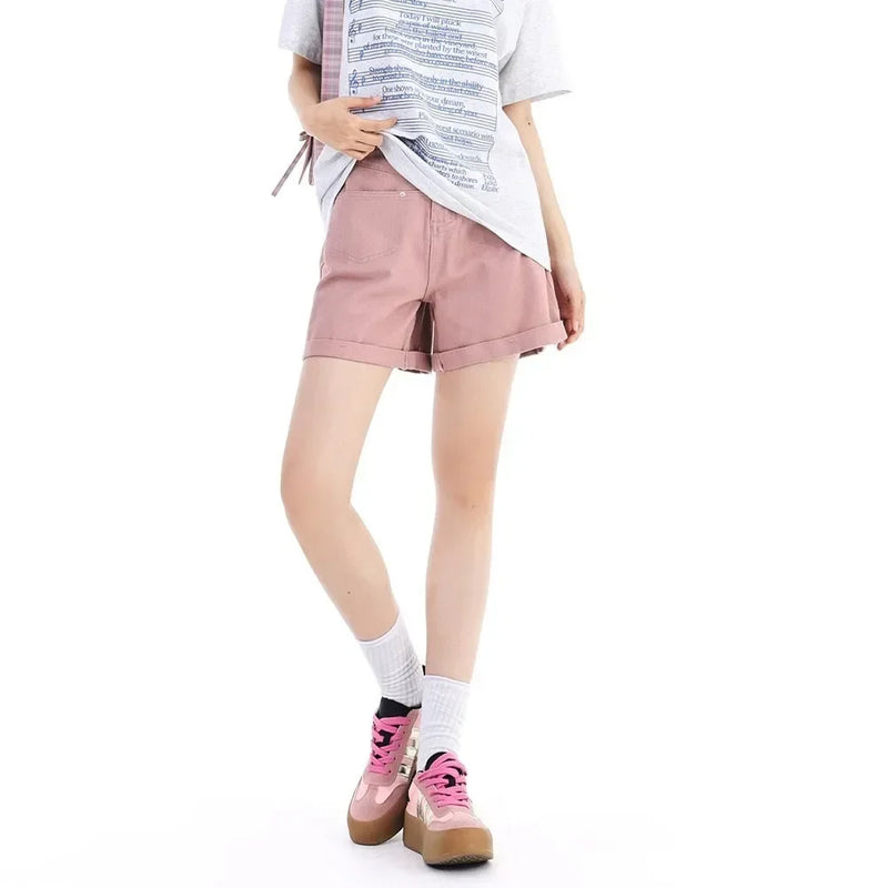 Rovioo Light Blue A-Line Denim Shorts