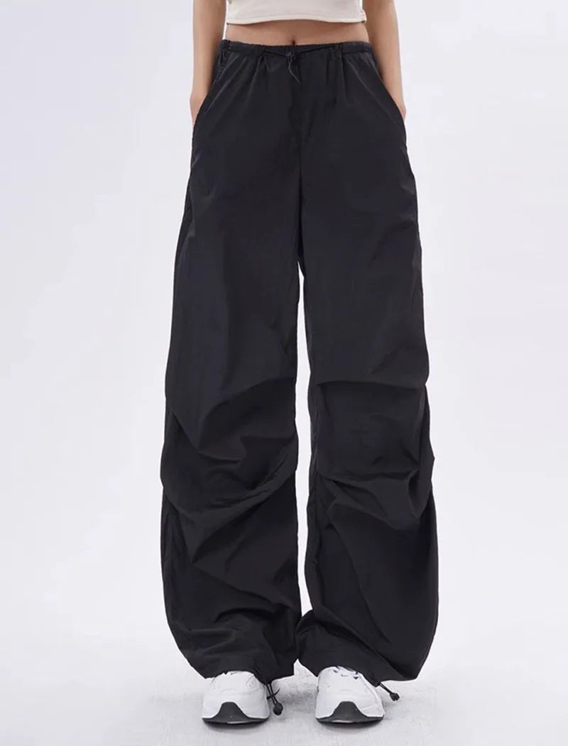 Rovioo Y2K Harajuku Parachute Cargo Pants