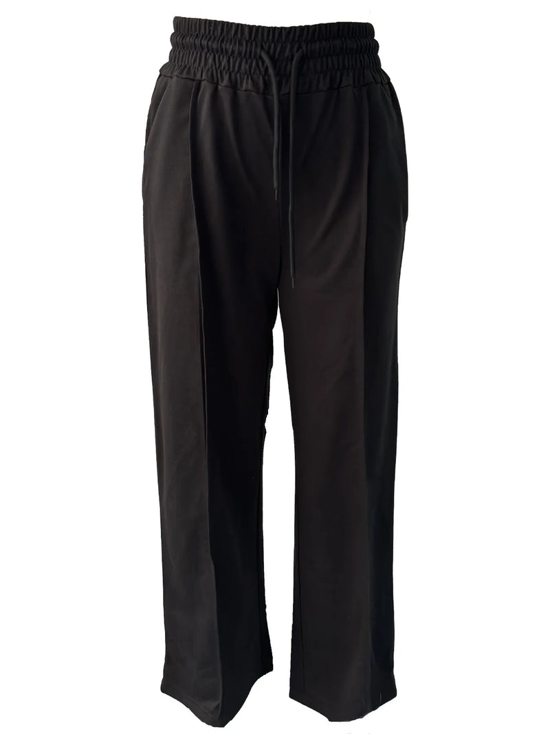 Pleated Wide-Leg Sweatpants