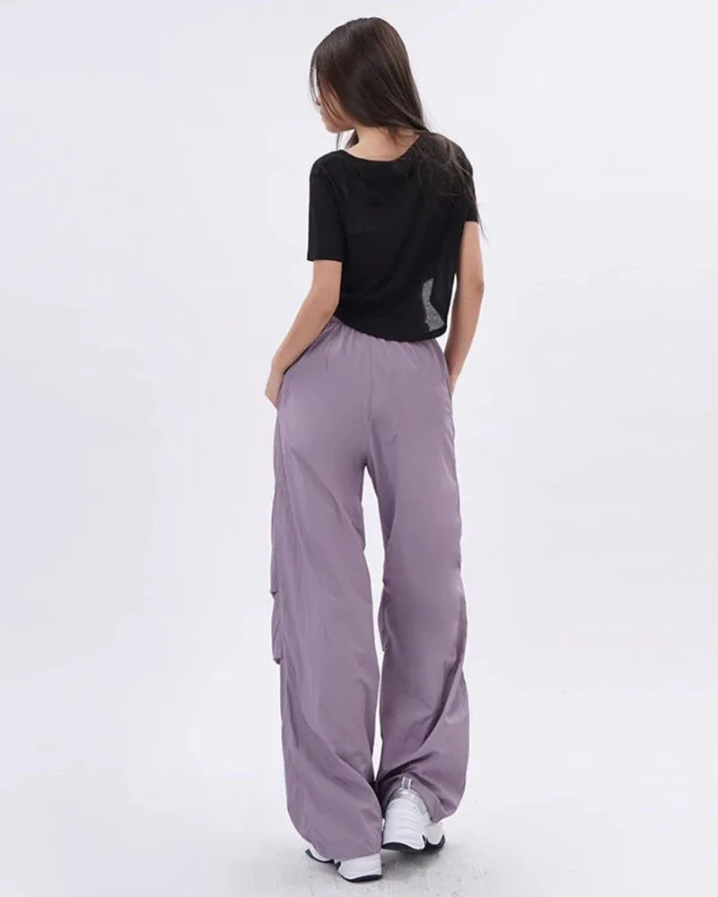 Rovioo Y2K Harajuku Parachute Cargo Pants