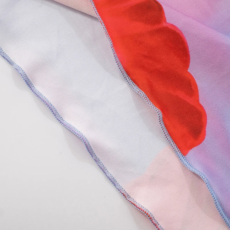 ROVIOO CUTENOVA - Tropical Floral Strapless Maxi Dress