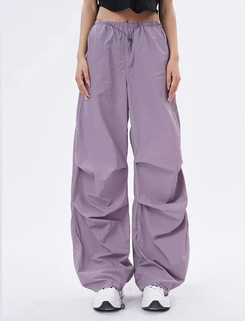 Rovioo Y2K Harajuku Parachute Cargo Pants