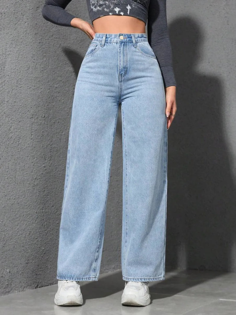 Rovioo Retro Wide-Leg Jeans