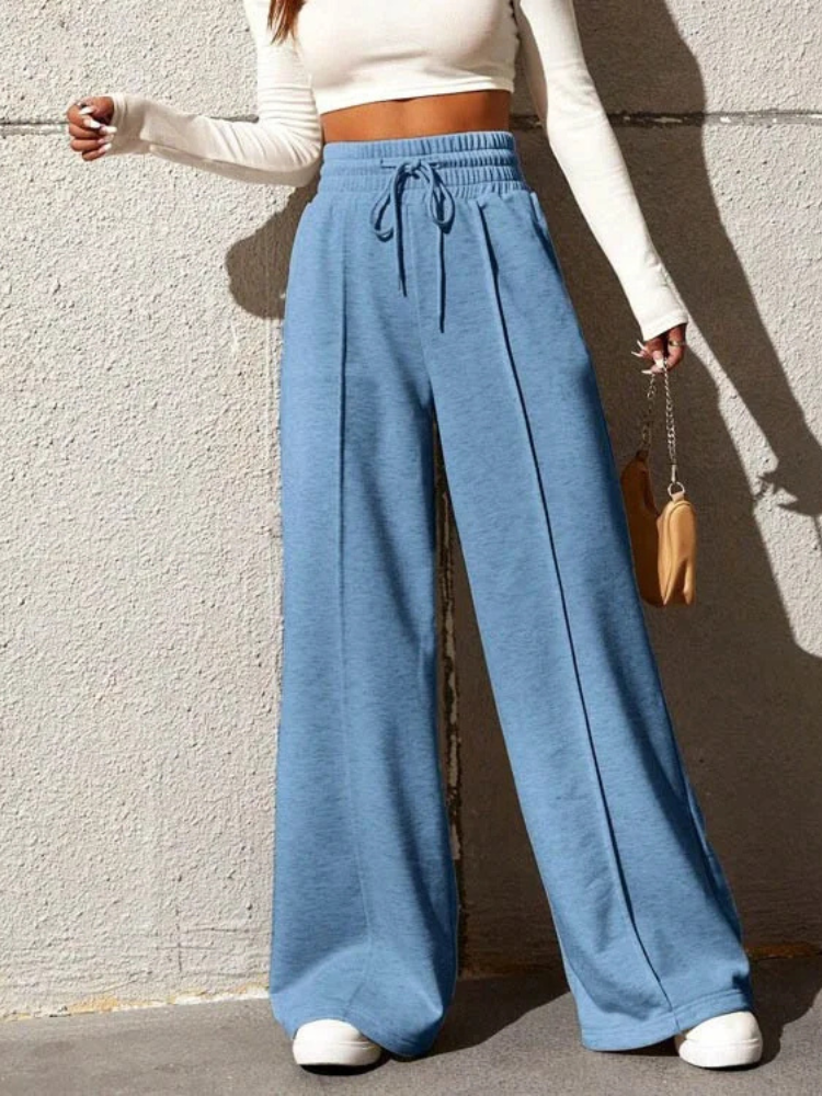 Pleated Wide-Leg Sweatpants