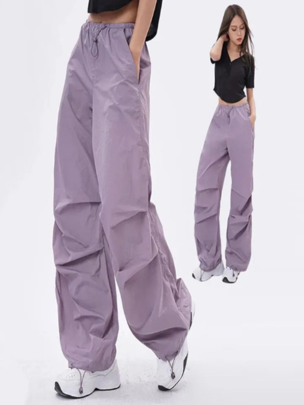 Rovioo Y2K Harajuku Parachute Cargo Pants